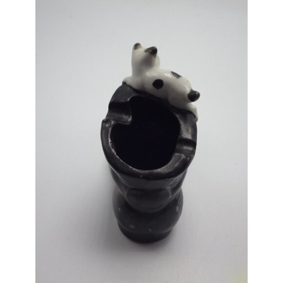 Old Boot Ashtray Dog Chasing Cat Planter Pen Holder Vintage Ceramic - Picture 9 of 9